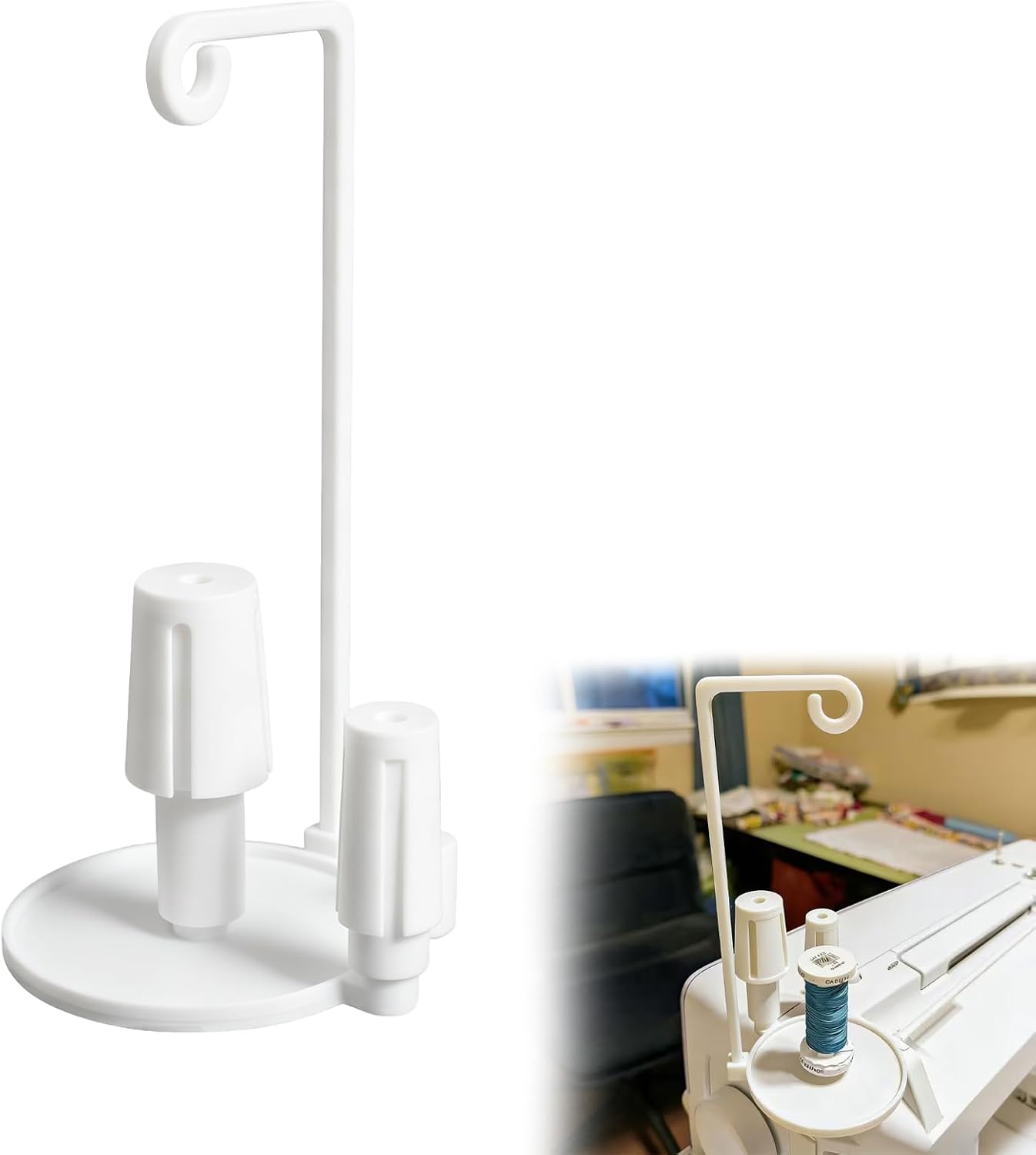 Large Capacity Spool Sewing Thread Stand Machine Holder, Anti-Tangle Guide