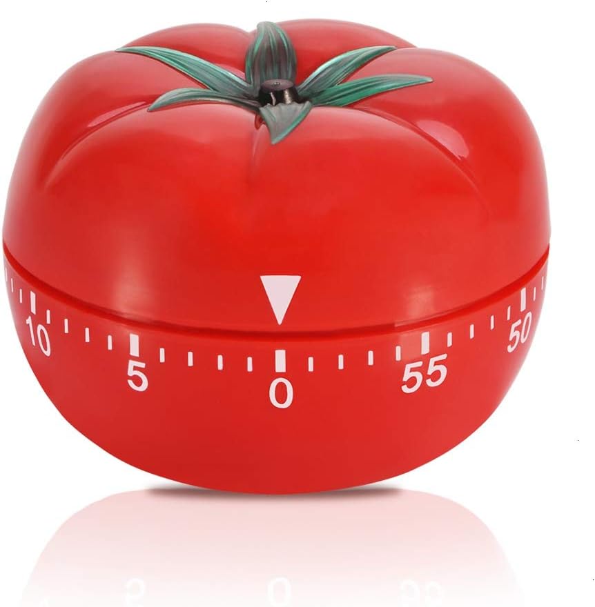 Timer, 1 Pack 60 Minutes Kitchen Timer Pomodoro Timers Tomato Shaped No Batteries Red