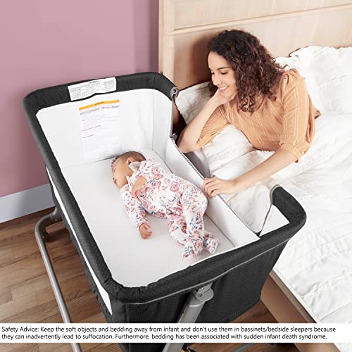 Dream On Me Waves 3-In-1 Baby Bassinet, Bedside Sleeper And -Playard, Seven Adjustable Height Position, Lightweight And Portable Bedside Bassinet, Jpma Certified #TOP1