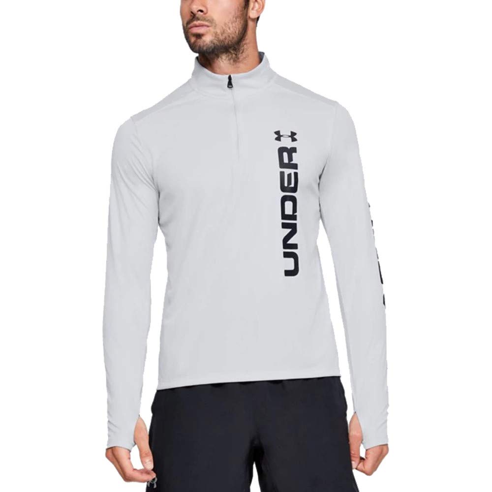 Under Armour Men Speed Stride Split 1/4 Zip Warm-Up Top - Teal Vibe/Pitch Gray/Reflective (417), X-Large
