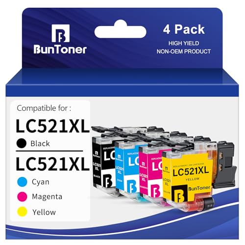 Cartouches LC521 compatibles avec Brother DCP-J1260W et J1310DW (Pack de 4)