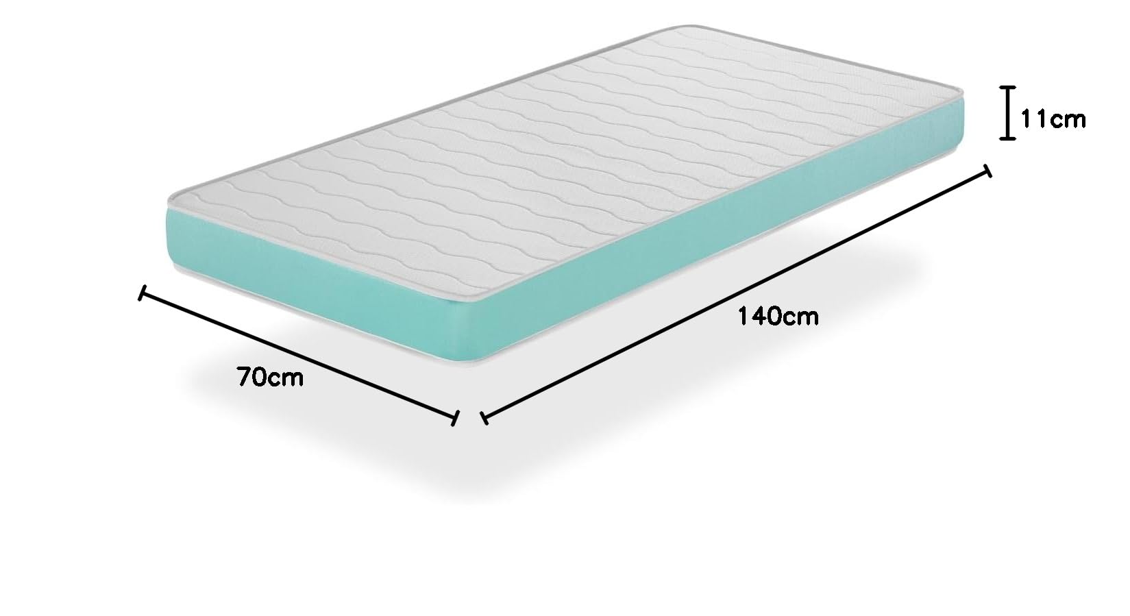 SONHO Matelas Bebe 70X140 ELYNA Mousse, Epaisseur 11 cm Respirante et Ergonomique. Fermete Ideal pour Bebe