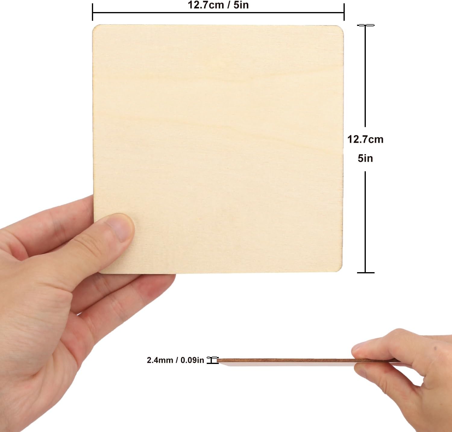 150 PCS Wooden Squares for Crafts, 5 x 5 Inch Unfinished Wood Pieces for Crafts Blank Wood Sheets, Plywood Sheets, Balsa Wood Sheets for, Painting, Engraving, and Wood Burning(0.1 in Thick)