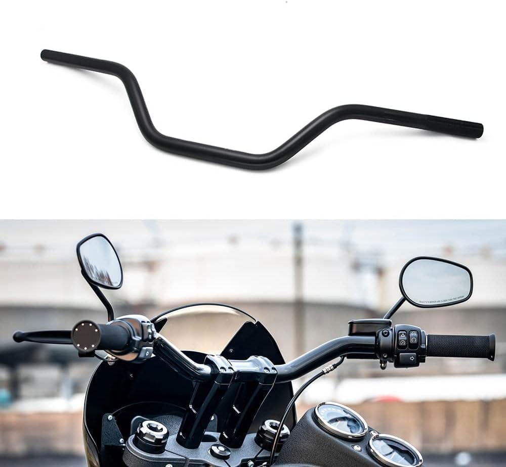 DREAMIZER Manillar de Motocicleta de 7/8" 22mm Universal para Cafe Race Bobber Motocross Dirt Pit Bike ATV Ebike Mini Bike, Negro