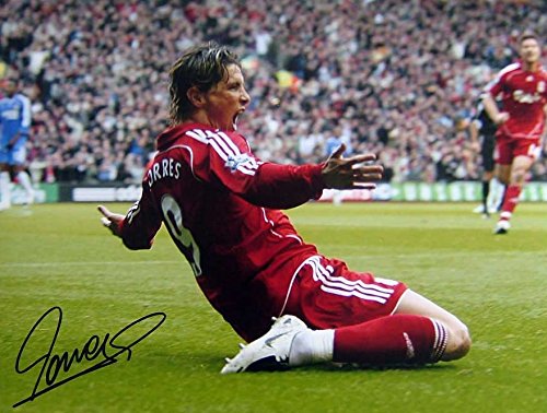 Signed Fernando Torres Liverpool Autographed Photo Photograph Picture Frame