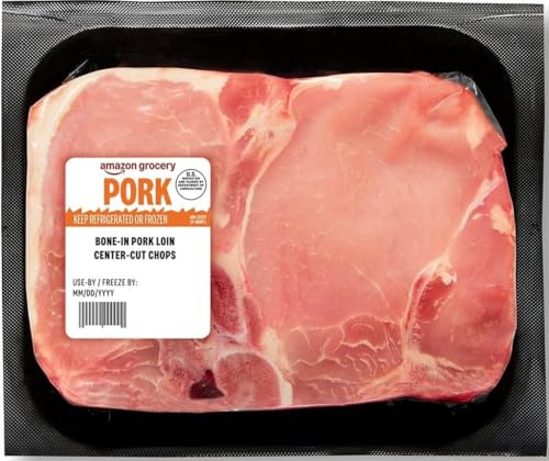 Amazon Grocery, Bone-In Pork Loin Center-Cut Chops (Prop 12 Compliant)
