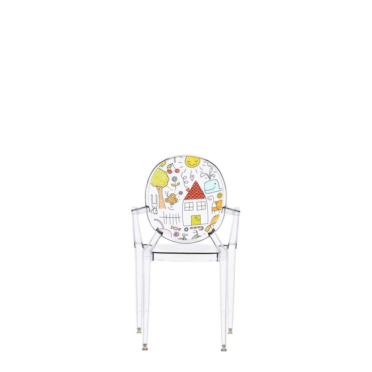 Kartell Lou Lou Ghost Sedia per Bambini, Trasparente/Disegno