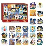 Rompecabezas de calendario de Adviento – Caja de calendario de cuenta regresiva de Navidad, rompecabezas de Jesús de Navidad, calendario de cuenta regresiva de 24 días para decoración navideña