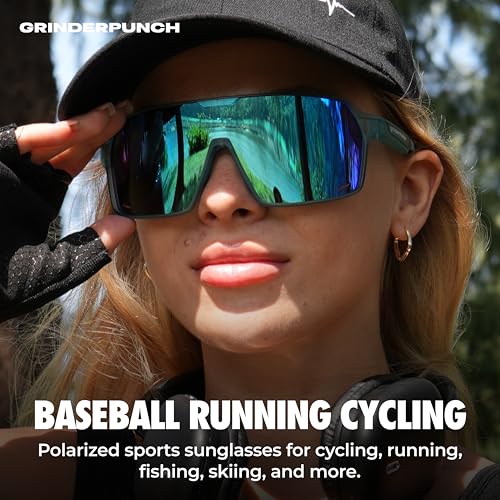 Image of grinderPUNCH Polarized Sports Sunglasses for Men Women UV Protection Shades for Baseball Running Cycling Skiing & Pickleball