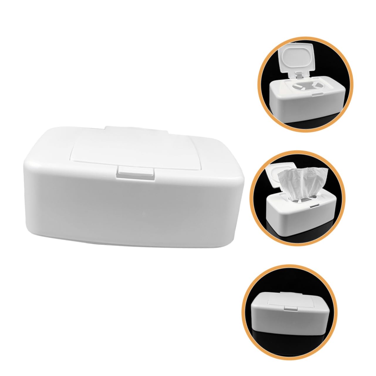 WOONEKY Distributeur de Lingettes Portable 4pcs Léger en Pp Blanc Rechargeable Cuisine et Chambre Bébé Design Simple et Moderne