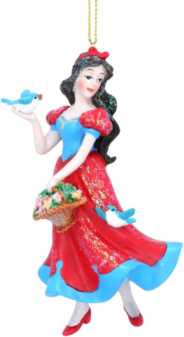 Gisela Graham Resin Snow White Hanging Christmas Decoration 10cm
