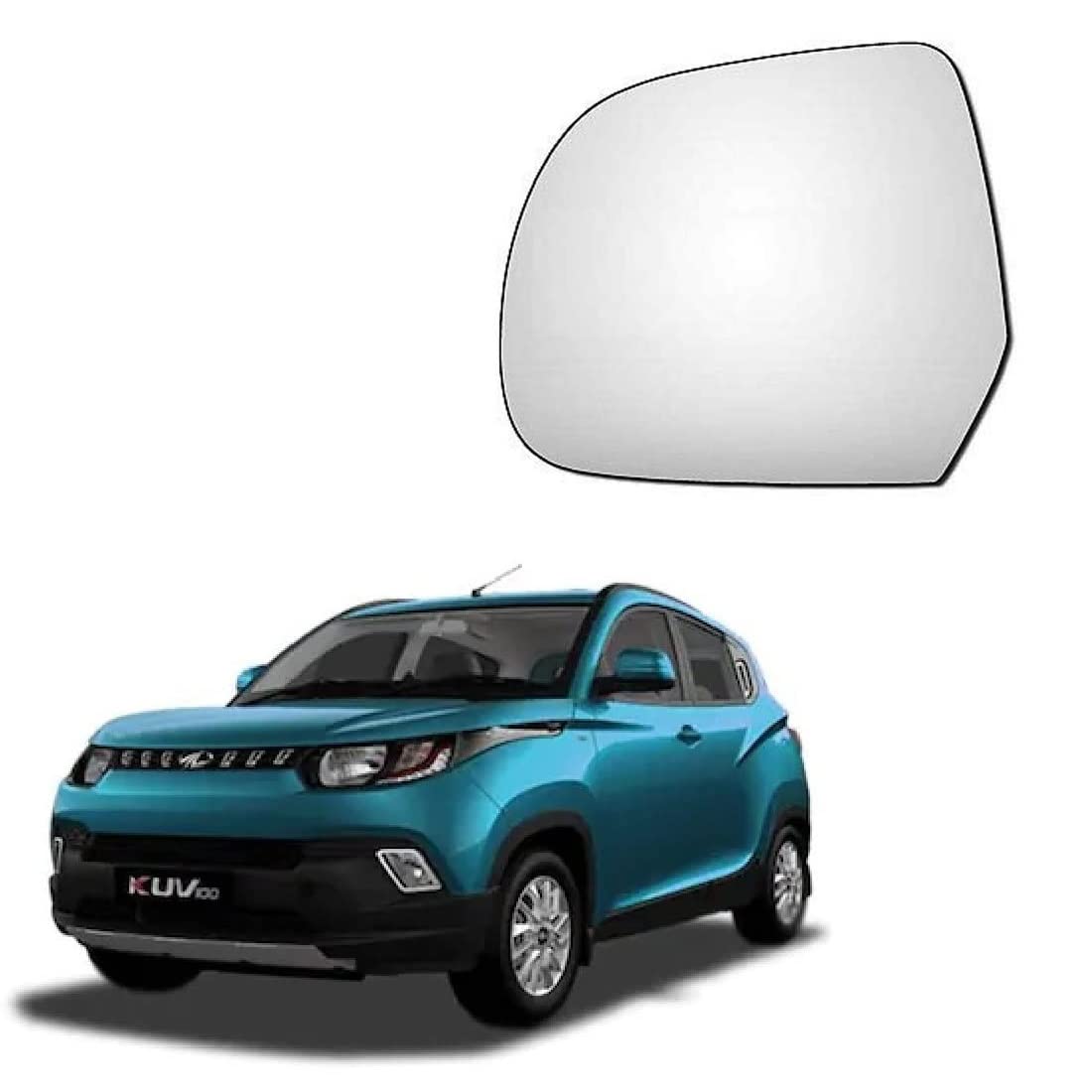 STYCARO- LEFT(Passenger) Rear Side View Mirror Glass for Mahinder KUV 100 2016-2022 Model
