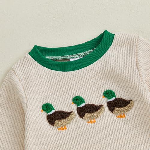 Infant Long Sleeve Bubble Romper Baby Boy Fall Winter Outfits Newborn Waffle Knit Embroidery Bodysuit Clothes4