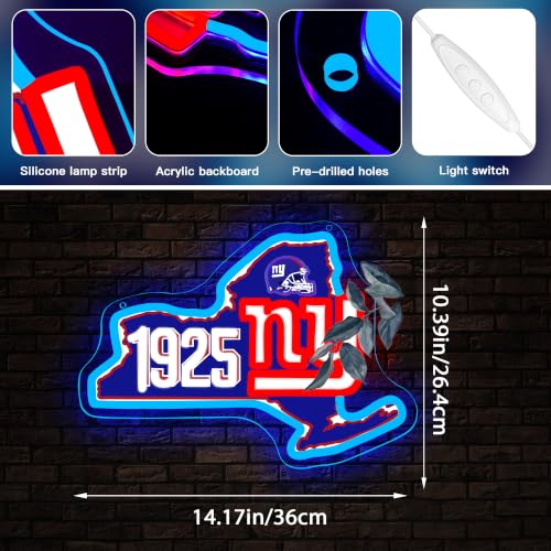 Image of Football Neon Sign for Wall Decor Football Logo Neon Light for Man Cave