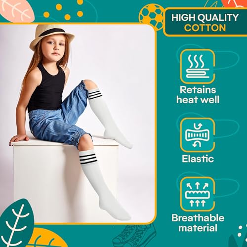 Reluen 6Pcs Girls Knee High Socks - Tall, Cute Long Socks for Girls & Teens3