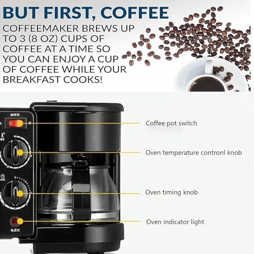 Machine à petit-déjeuner 3 en 1 compacte avec plaque antiadhésive - 6
