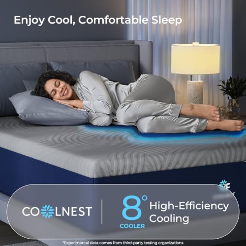 Image of Sweetnight CoolNest 12 Inch Queen Size Mattress, Memory Foam Cooling Mattress for Cool Night Sleep, 5-Zone Ergo Support for Pressure Relief, Medium Firm, CertiPUR-US Certified