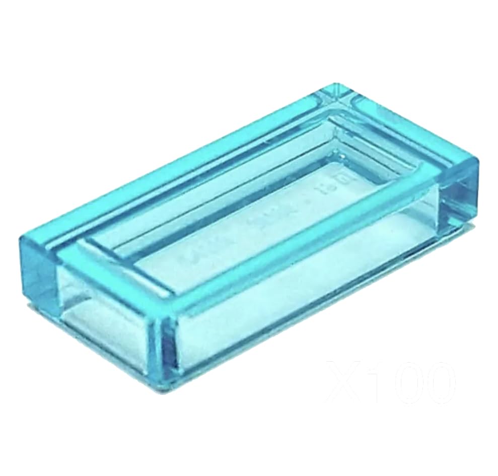 1x2 Tiles Transparent Light Blue, 550 PCS, Bulk Flat Building Bricks Toy for Kids, Perfect for Water Bricks, Compatible with Lego Bricks, Part 3069, Building Block Sets Parts and Pieces Lot