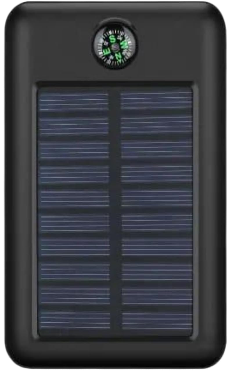 EcoGlow 11,000mAh Solar Power Bank with LED Light, Type-C & Micro USB, Fast Charging Portable Charger – Black