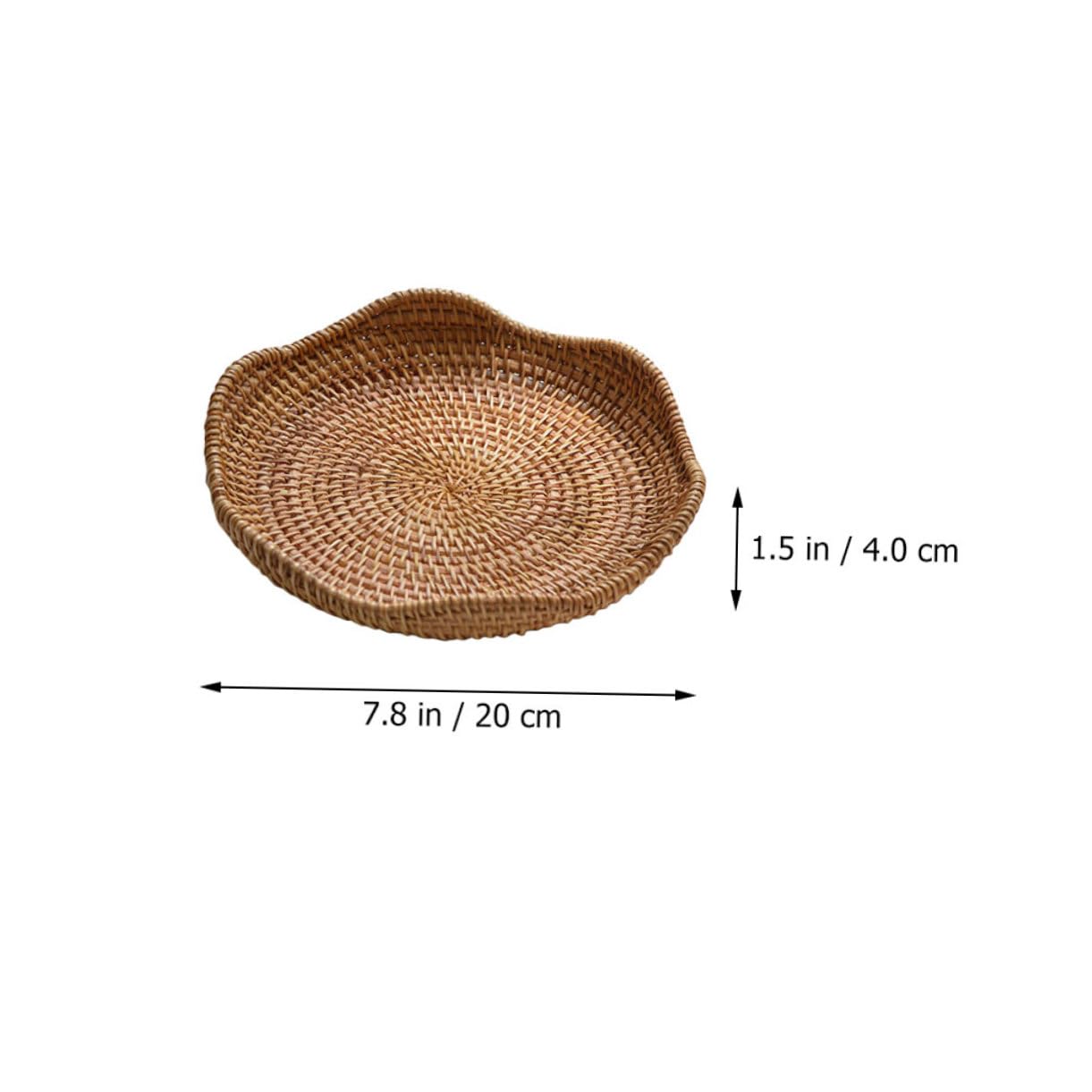 HOLIDYOYO Rattan Tray Rattan Storage Basket Wicker Bread Basket Woven Fruit Basket Seagrass Storage Baskets Home Storage Basket Natural Rattan Woven Basket Handmade Potato Basket Food Tray