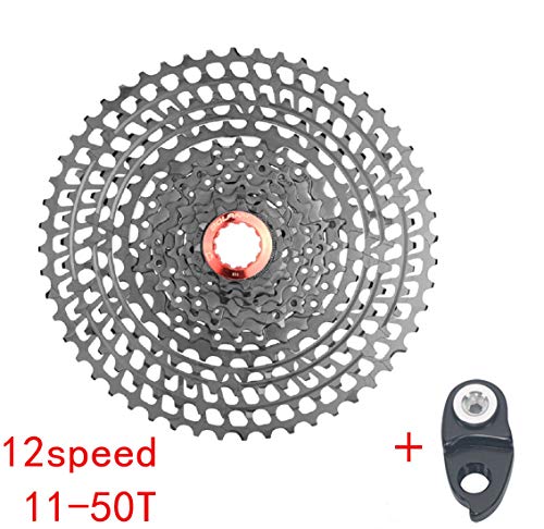 BOLANY MTB Casete de 12 velocidades, 11-50T/52T piñón de Gran relación Compatible con Shimano m7000 m8000 m9000 Sunrace, Color Negro, tamaño 11-50T