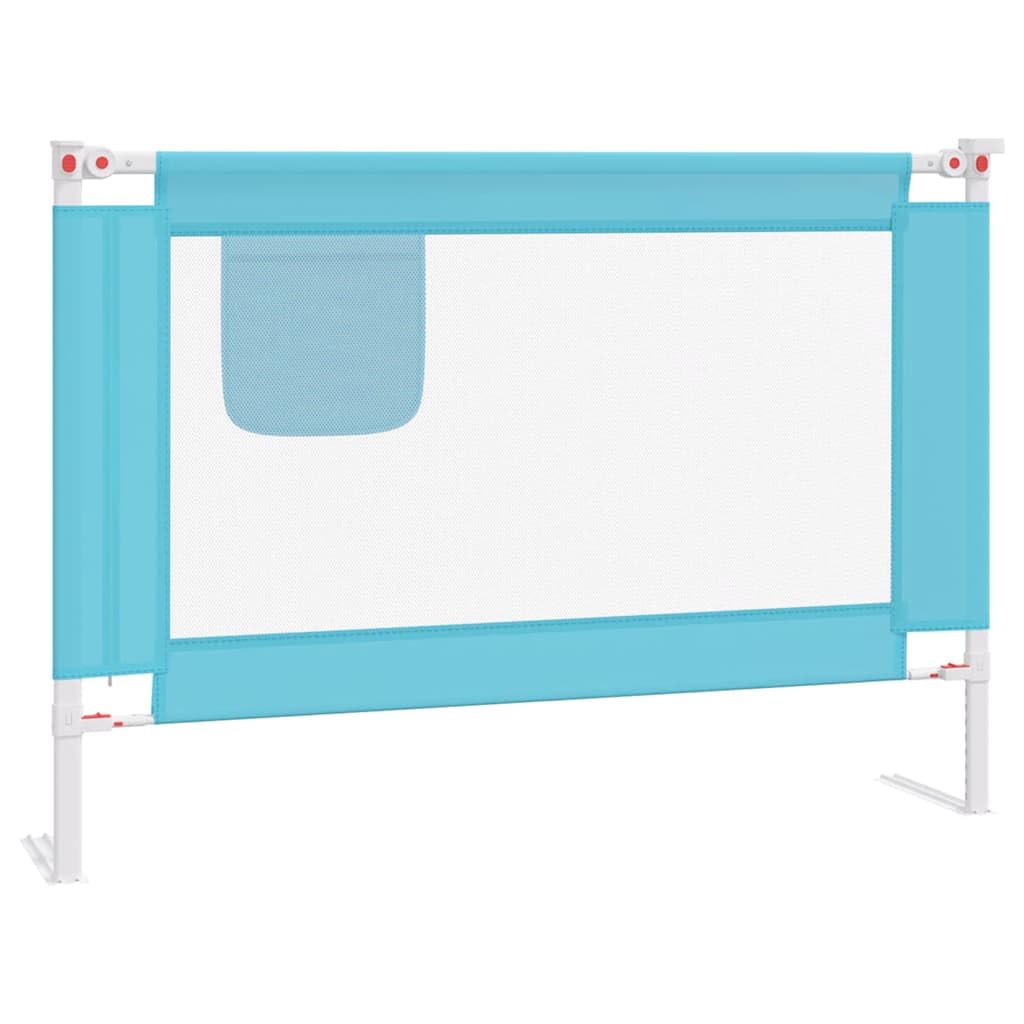 vidaXL Barandilla de Seguridad Cama de Niño Protección Cuna Bebé Guardería Dormitorio Habitación Protector Riel Barrera Tela Azul 90x25 cm