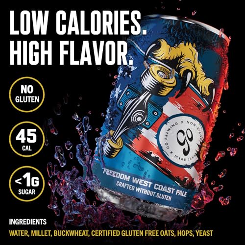 Image of Go Brewing Freedom West Coast Pale, NA Beer, 12 Pack (12 oz) | Small-Batch Craft Brew, Low-Calorie, Classic Ingredients, Bold Smooth Finish, Any Occasion