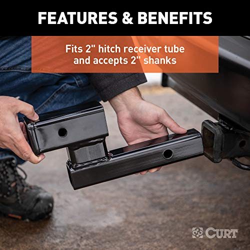 CURT 45798 Trailer Hitch Adapter, 2Inch Receiver, 4in Drop or Rise