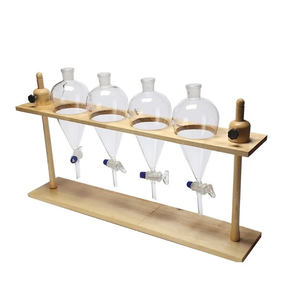 Holz-Separatory Stand Rack 4 Löcher Laborbedarf 125/250/500ml(For 125ml)