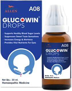 ALLEN A08 Glucowin Drops, Blood Sugar Support Medicine, 30ml