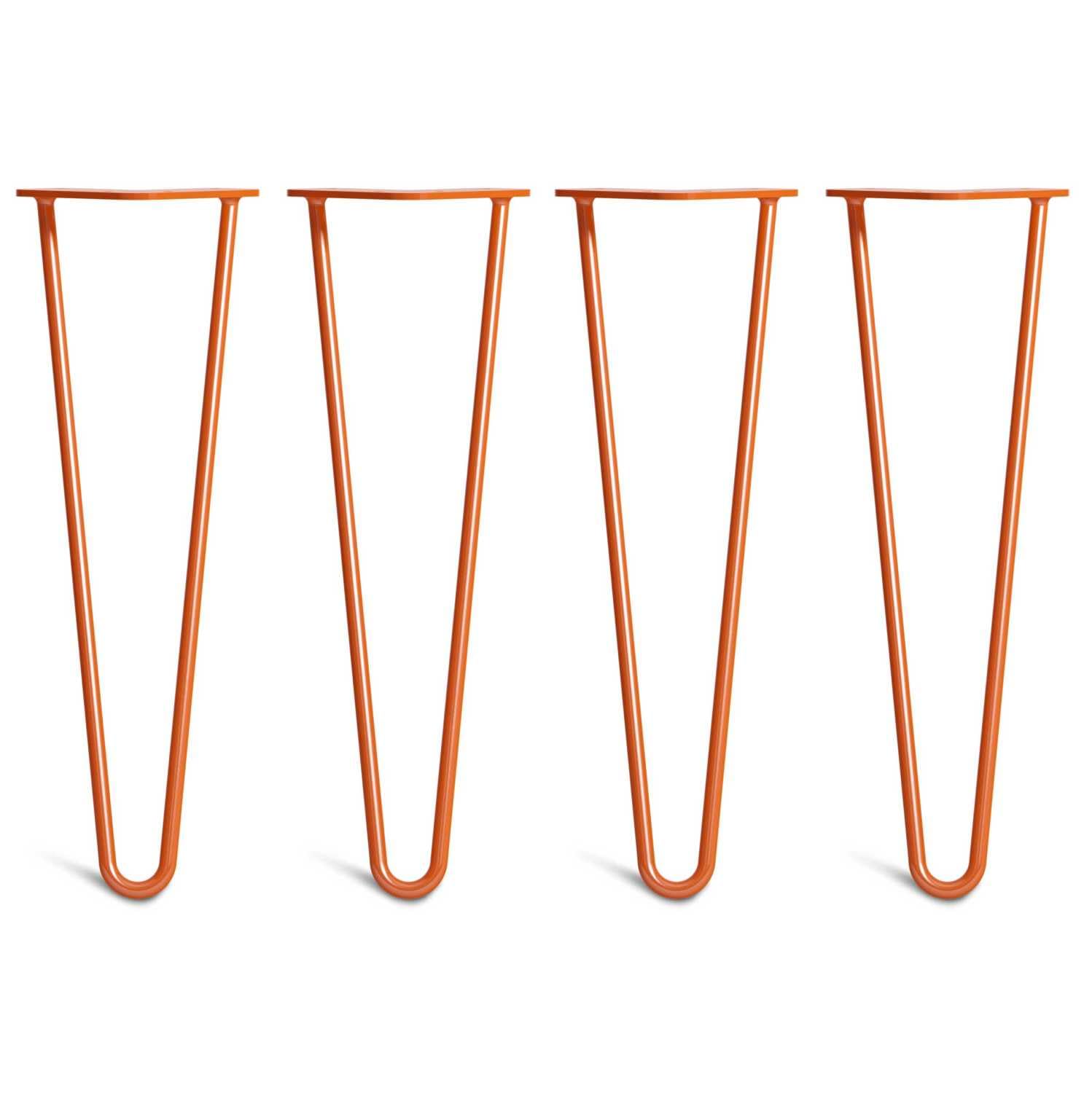 [HLC] 4 x Hairpin Table Legs – Superior Double Weld Steel Construction With Screws, Build Guide & Protector Feet Worth £8 Included! – 10mm Steel [16"/40cm,Orange]