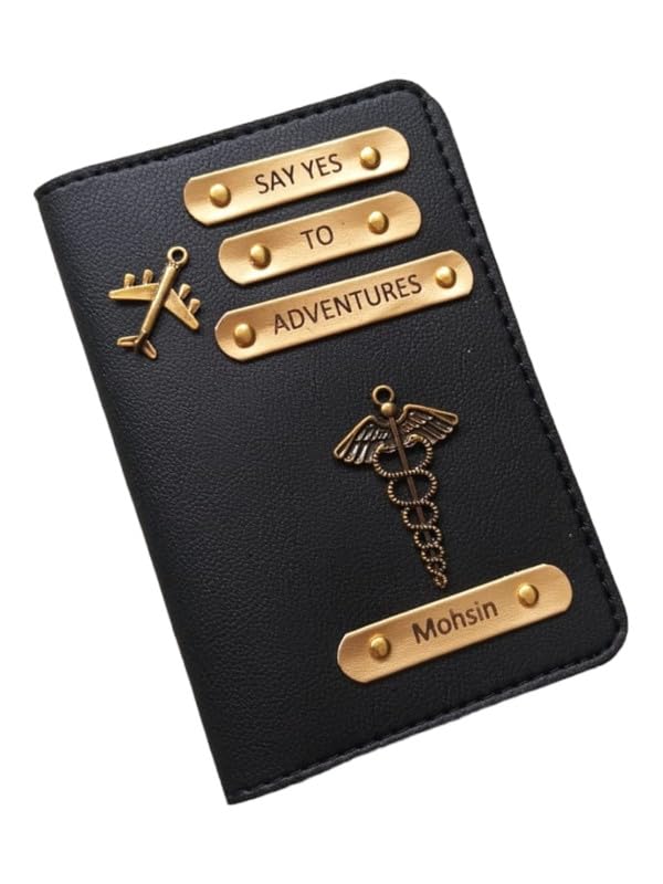 Style Quote Passport Cover for Unisex|Travel with Caption Passport Cover | Vegan Leather Passport Cover for Men| Black-image-46