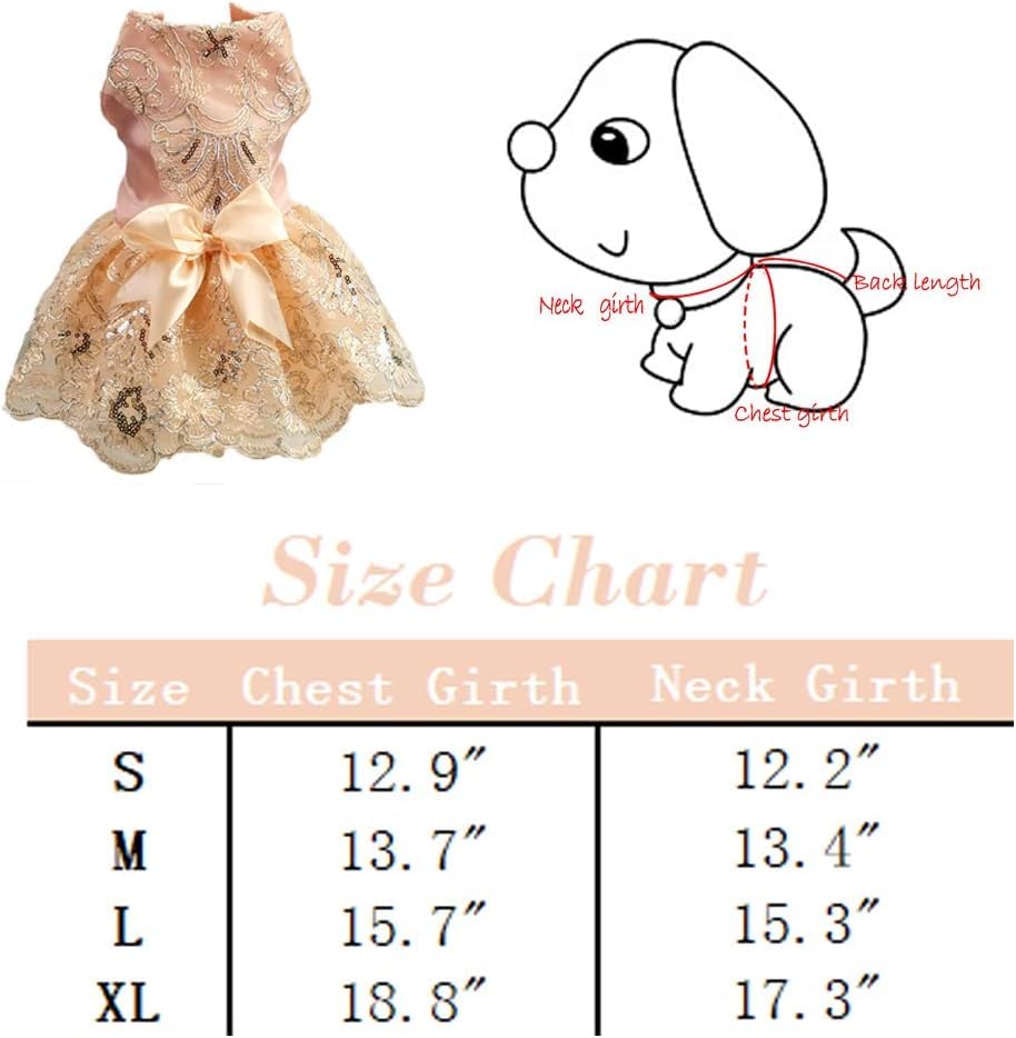 Vestido de encaje para perro princesa rosa talla S miniatura 7