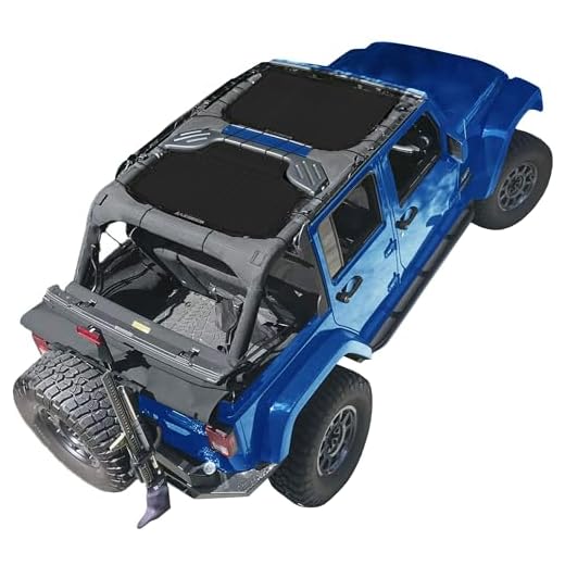 Alien Sunshade Jeep Wrangler JKU (2007-2018) – Front & Rear Mesh Sun Shade for Jeep JK Unlimited - Blocks UV, Wind, Noise - Bikini Jkini Top Cover for Sport, Sport S, Sahara, Rubicon (Black)