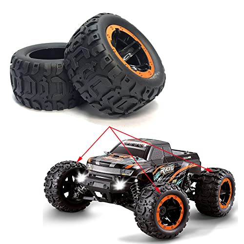 4pcs/Set Remote Control Vehicle Tires Fit The 1/16 1/14 1/12 RC Car Off-Road Vehicle Hub Modification and Opgrading Accessories (Orange)