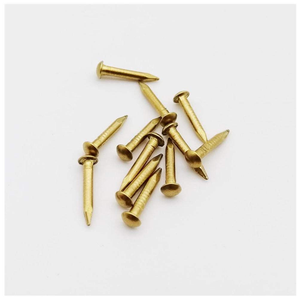 Clavos de ferretería, clavos de acero para ladrill Clavos de cobre puro con cabeza redonda, 10/100 unidades, 1,2/1,5/2/2,8 mm, miniclavos pequeños, longitud: 8-50, 50, 2 x 20(10pcs 2.8x40mm)