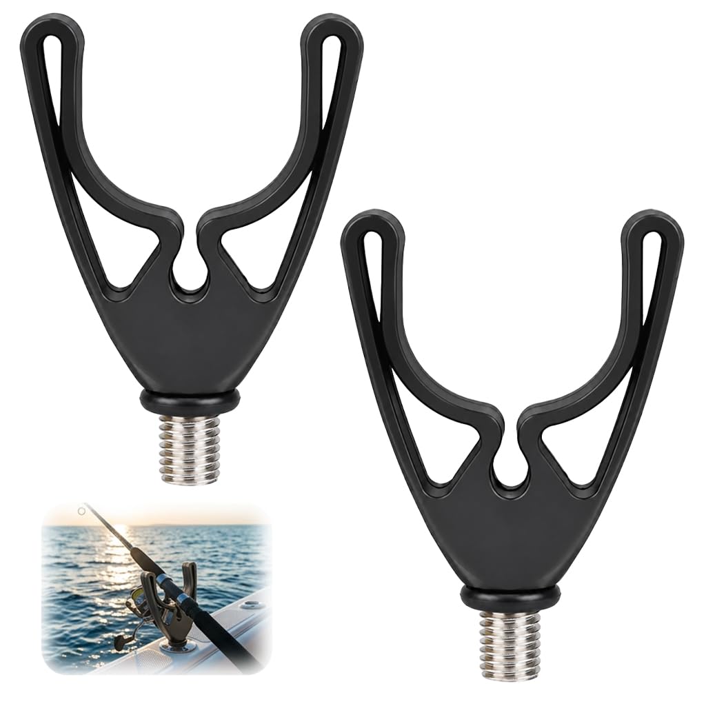 2 Pcs Fishing Rod Rest Heads U-Shape Carp Fishing Rod Pod Holder Heavy Duty Nylon Plastic Butt Rests Fits All Bank Sticks & Rod Pods