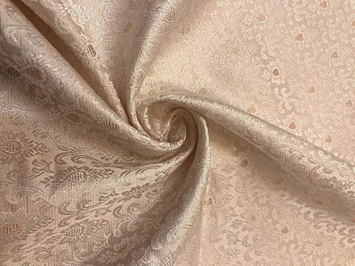 Brocart de soie blanc ivoire BRO1144 pour coudre une robe de mariée de prestige