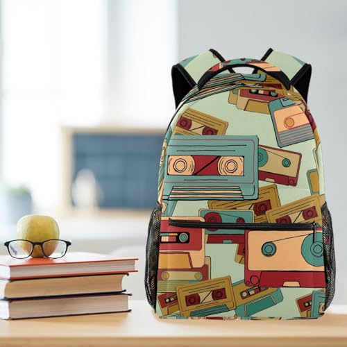 Sac à dos d'école multicolore rétro 40cm pour adolescents