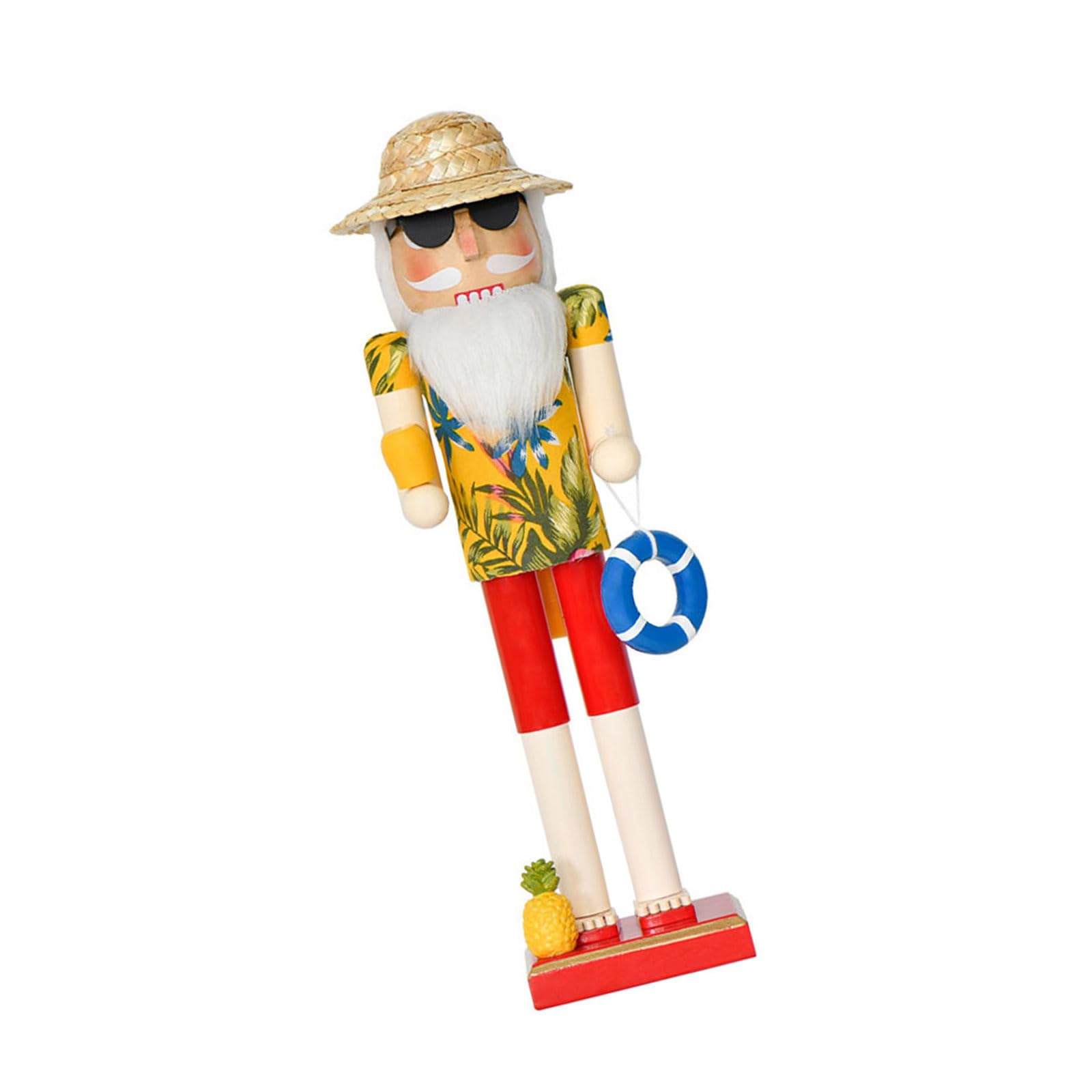 Piceioep Christmas Nutcrackers Figure Surfer Santa Nutcrackers Ornament Summers Nut Crackers Decorations for Beach Decorations Surfer Santa Figure