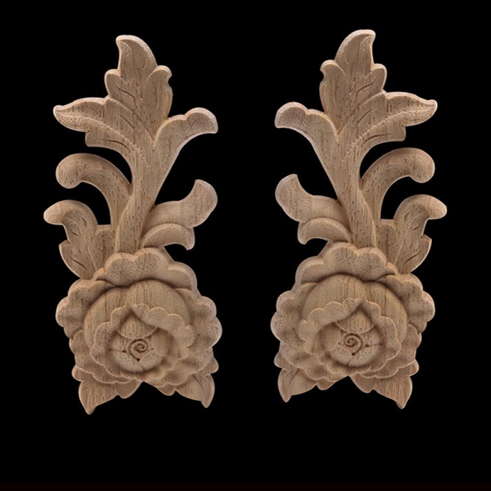 Artisanat en bois fleur rose C147,2 applique décorative maison