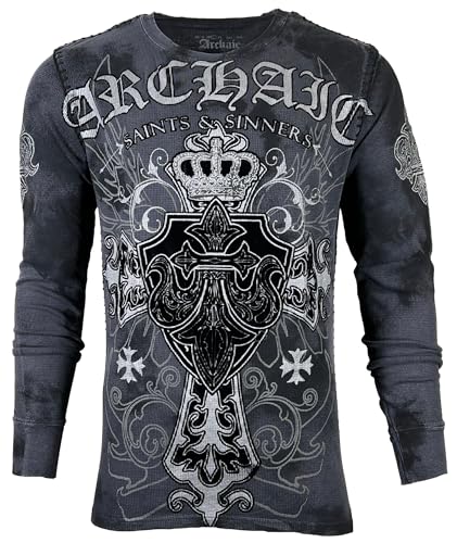 Archaic Affliction Men's Thermal Shirt Sinestro Charcoal S