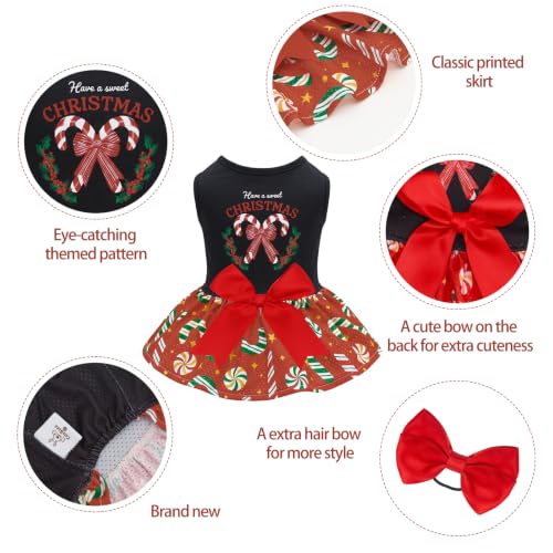 Image of CuteBone Dog Mesh Dress Christmas Puppy Sundress Pet Outfit Summer Fashion for Small Dogs Girl Cat Clothes BF51L-D