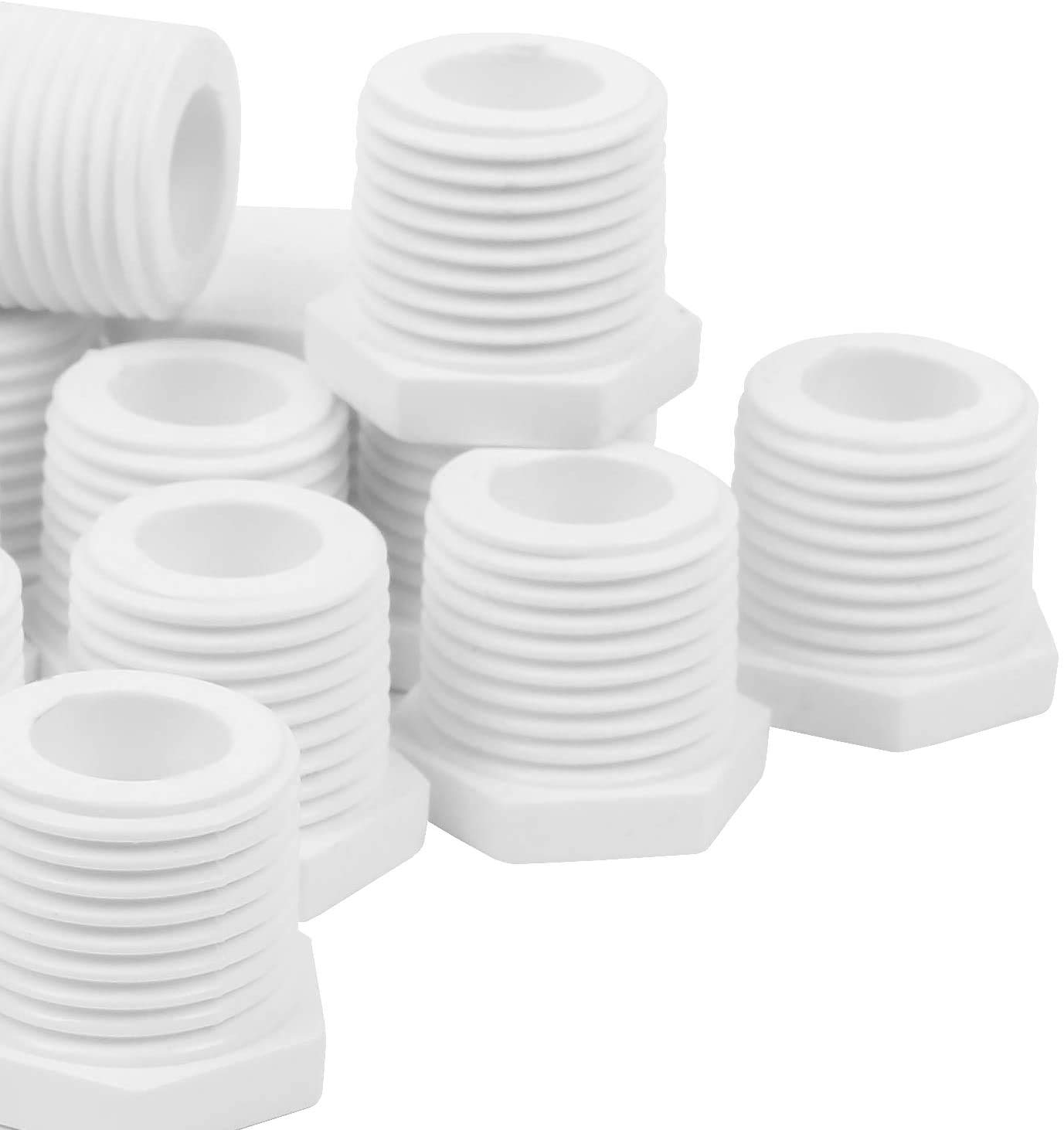20 Pcs Of PVC Pipe Plug,Eau 3/4 NPT Water Heater Drain Plug
