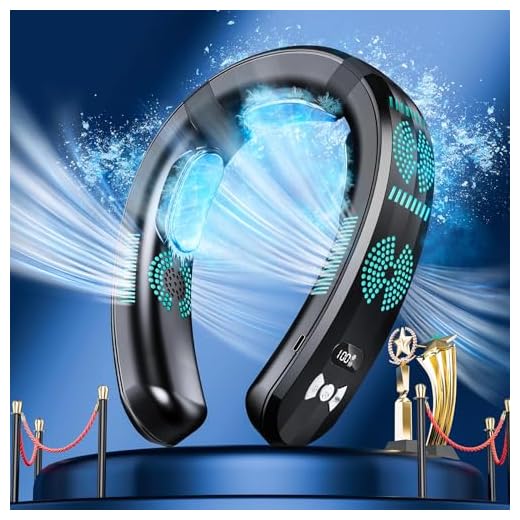 Portable Air Conditioner Neck Fan, Semiconductor Portable Neck Fan with 3 Cooling Plate, 6000 mAh Neck Cooler Neck Warmer 2 in 1, Wearable Neck AC Cooling Fan, 3 Speeds for Outdoor/Office/Travel