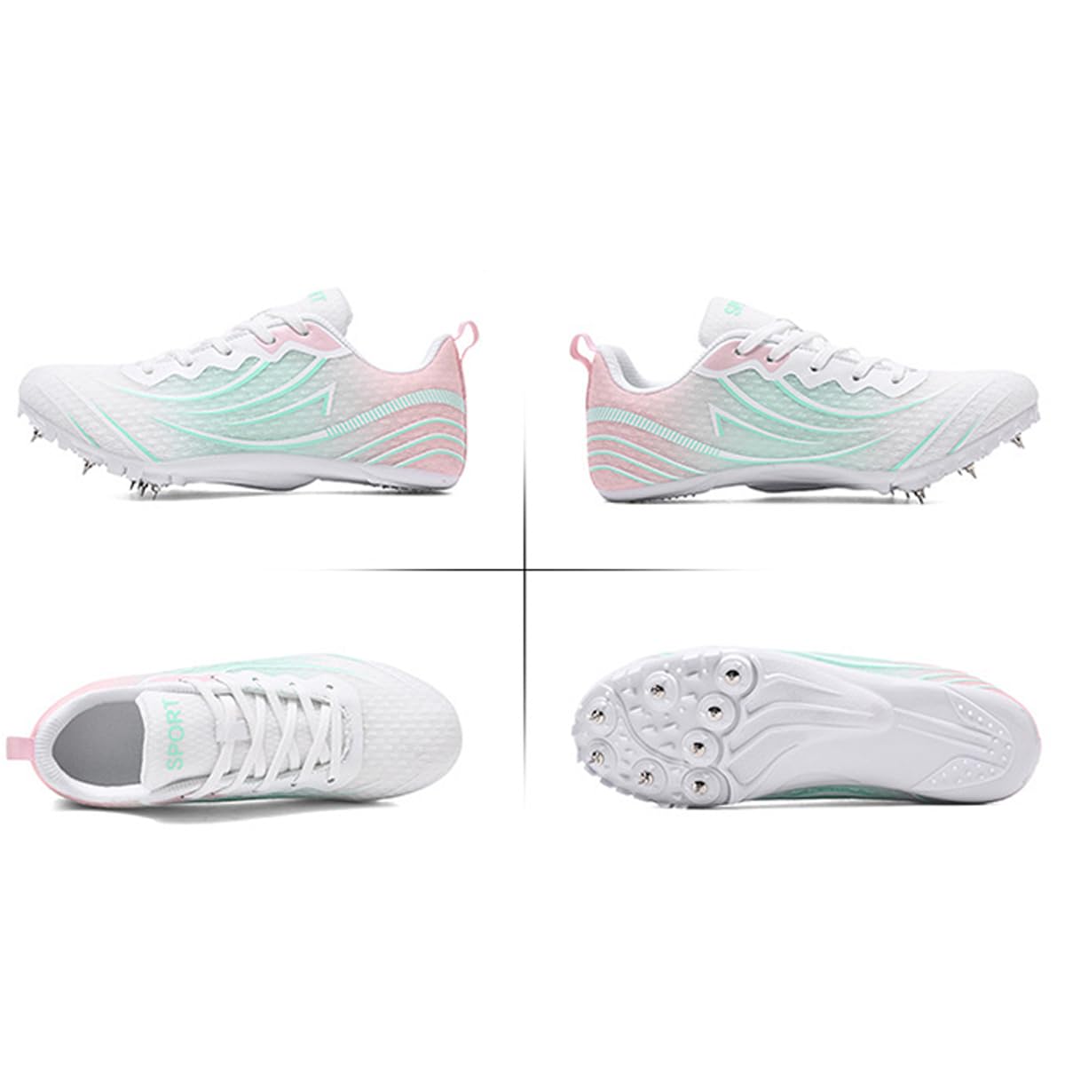 Leichtathletikschuhe für Damen, Kinder Jungen Rennschuhe 100–400 m Laufschuhe Spikes professionelle Sprint-Sport-Sneaker