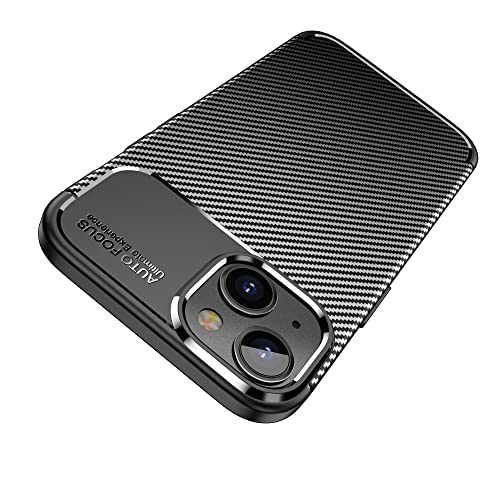 AVANA Hülle für iPhone 14 Schutzhülle Flexibles Slim Case Schwarz Bumper Silikon Kratzfest Kohlefaser Cover Carbon Optik