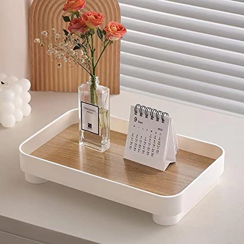 Mrpapa Bathroom Tray, 9"×6" Vanity Trays, White Rectangle Decorative Tray, Catchall Organizer Storage Tray, Small Dresser Tray Counter Perfume Tray, Table Serving Tray #TOP3