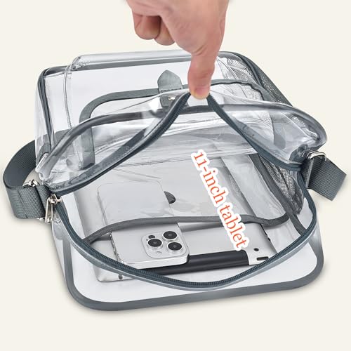 Image of SPODEARS Clear Crossbody Bag for Stadium, Concert, Festival & More - Adjustable Shoulder Strap & Bottle Holder