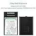 HDD USB RAID Enclosure Storage - GLOTRENDS 25R 2 Bay USB 3.0 Hard Drive RAID Enclosure Storage for 2.5 inch SATA HDD/SSD, ABS Plastic Case Black